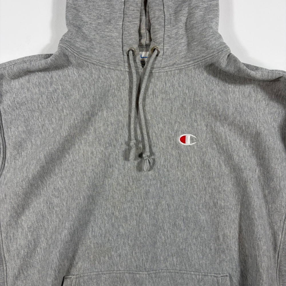 Champion Reverse Weave Hoodie Mens Large Pullover Sweatshirt Gray